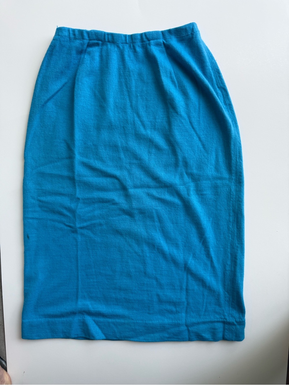 Vintage 1940s/1950s teal blue Jantzen knit pencil knee length skirt S/M